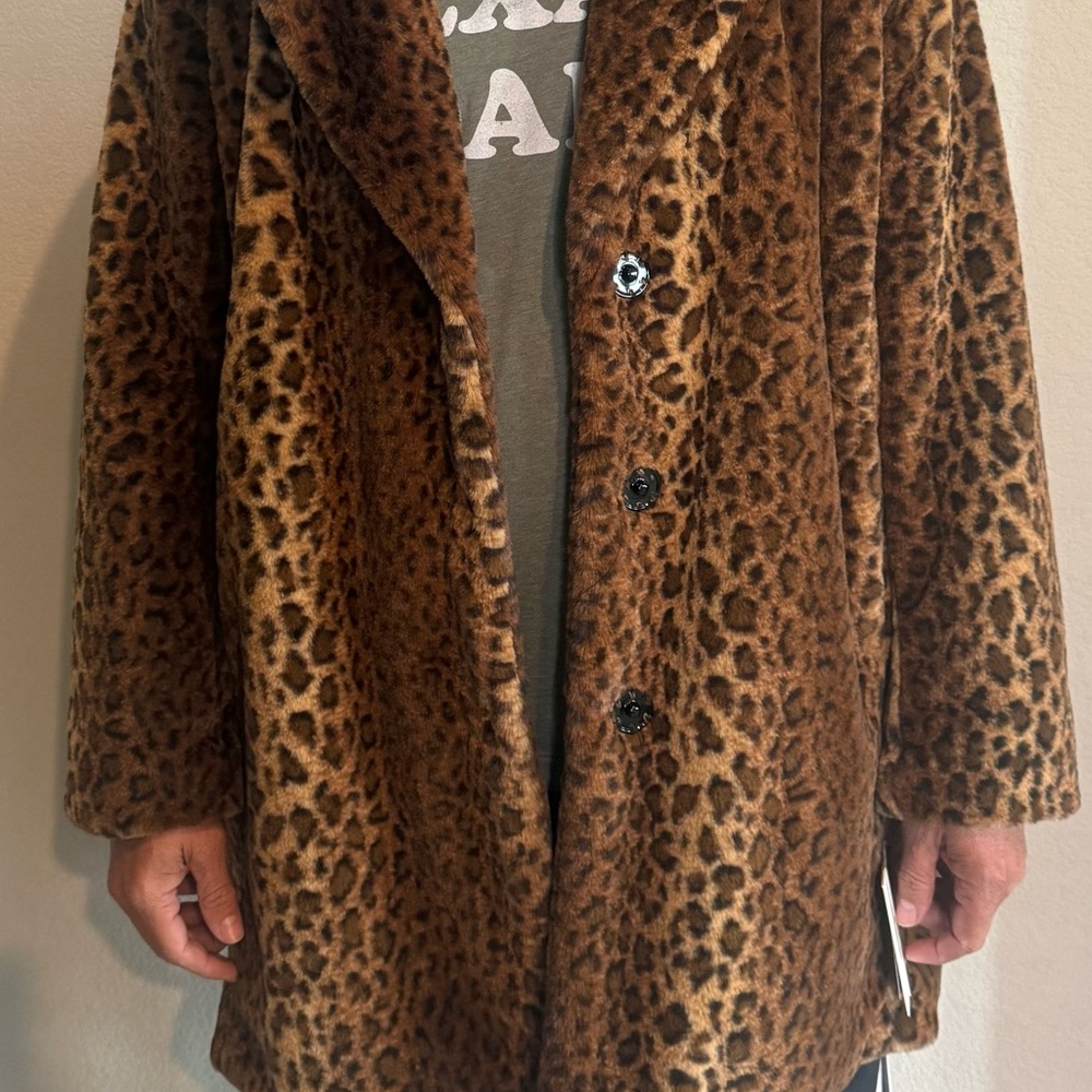 Nine West Leopard Print Coat XXL